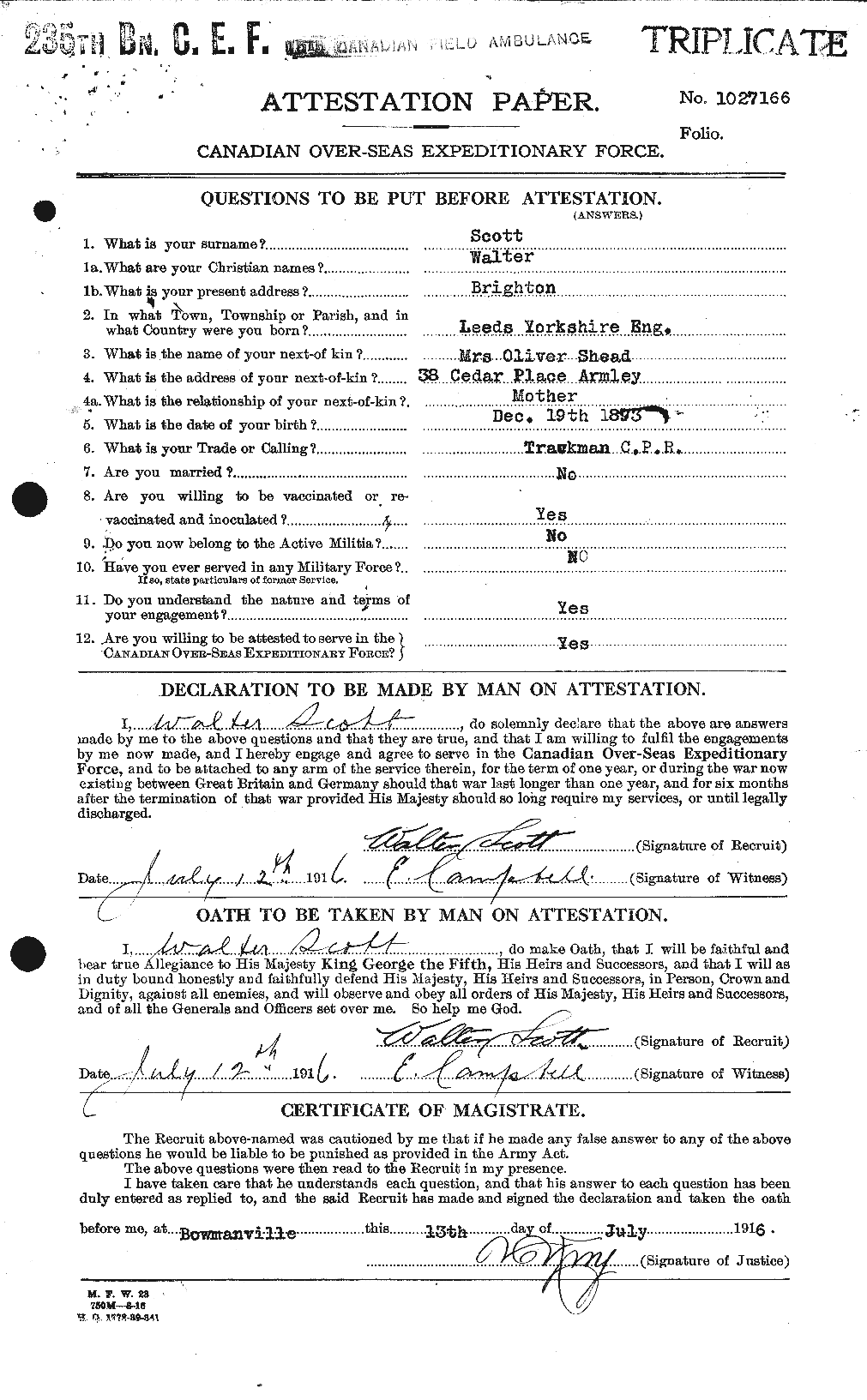 Personnel Records of the First World War - CEF 088017a