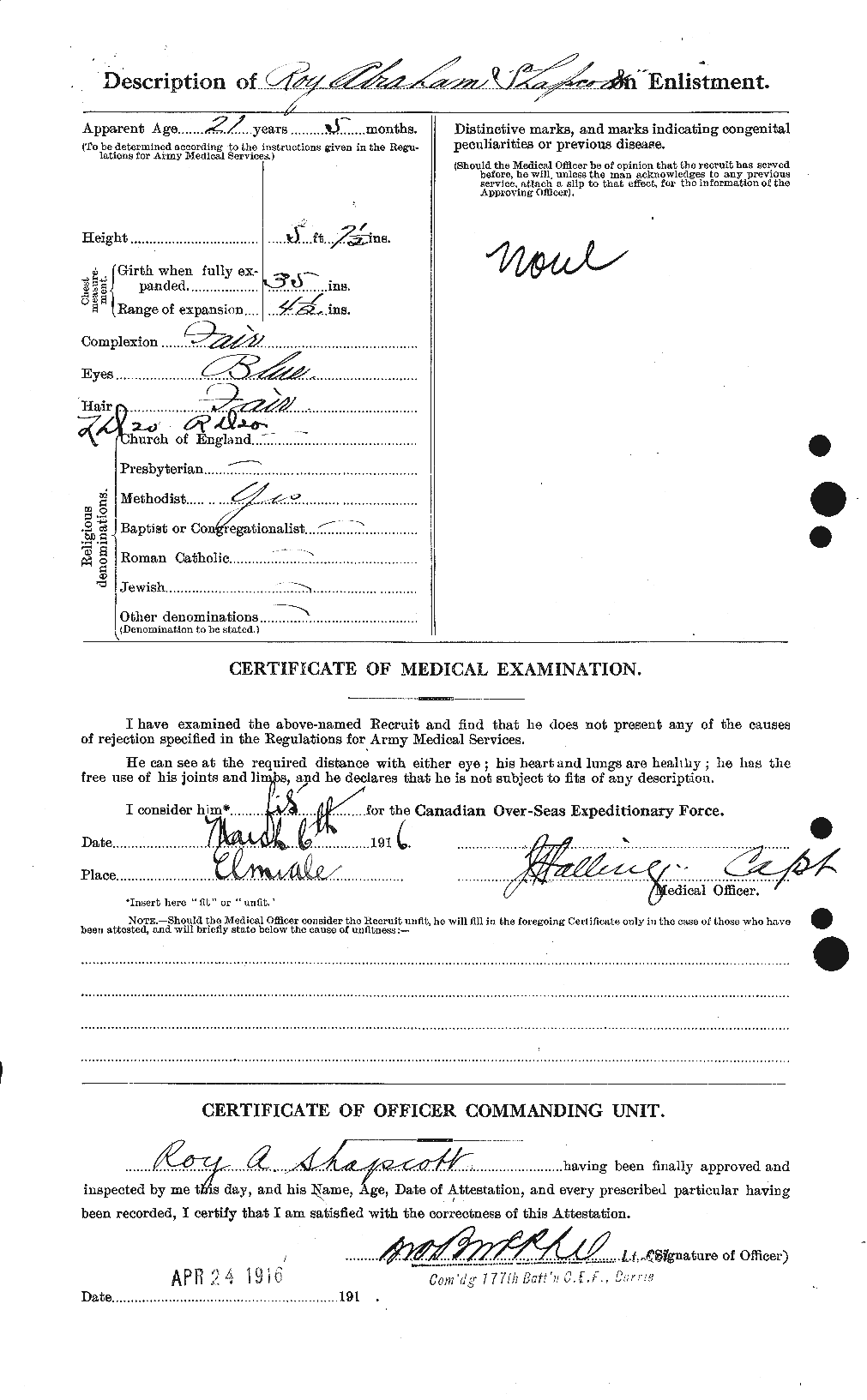 Dossiers du Personnel de la Première Guerre mondiale - CEC 088083b