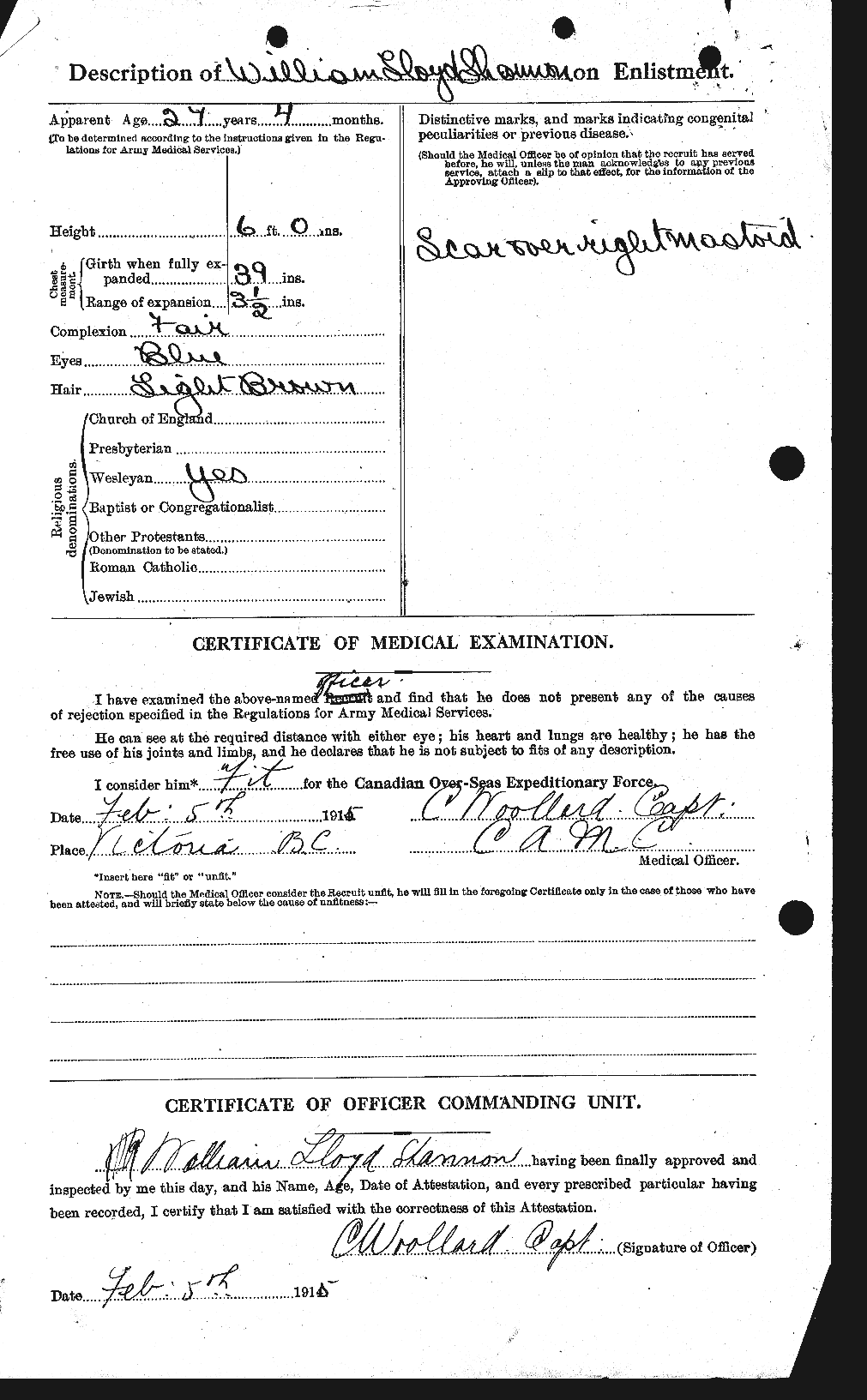 Dossiers du Personnel de la Première Guerre mondiale - CEC 088115b