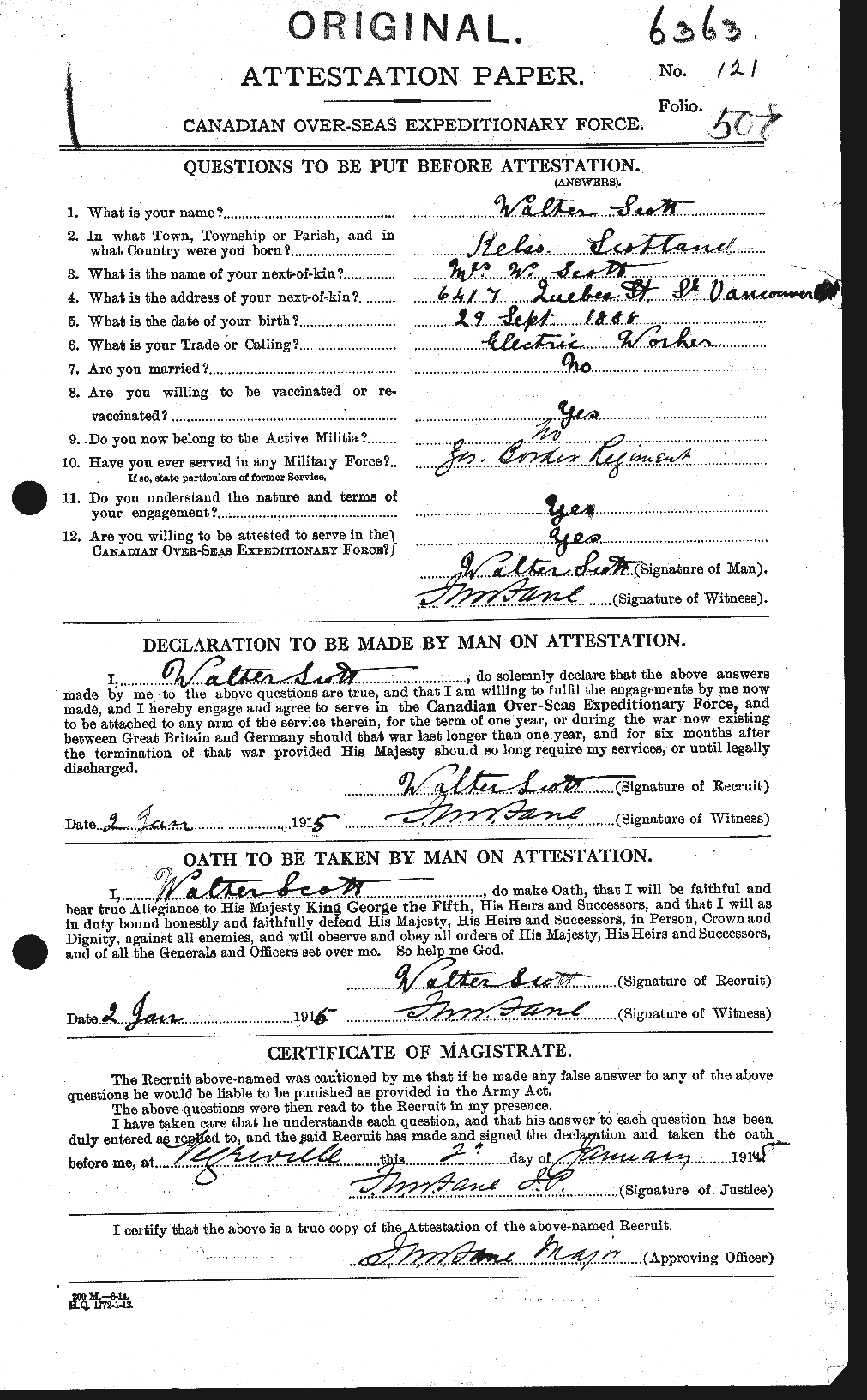 Personnel Records of the First World War - CEF 088185a