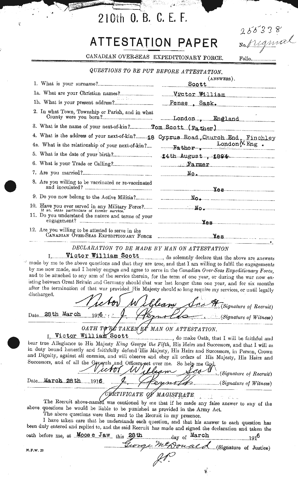 Personnel Records of the First World War - CEF 088199a