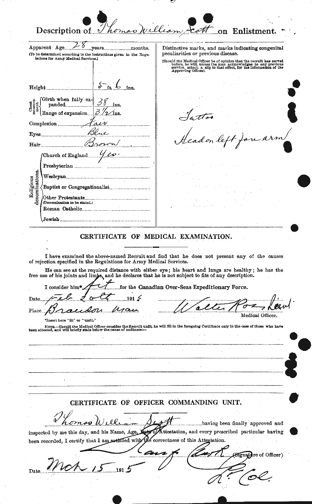 Dossiers du Personnel de la Première Guerre mondiale - CEC 088214b