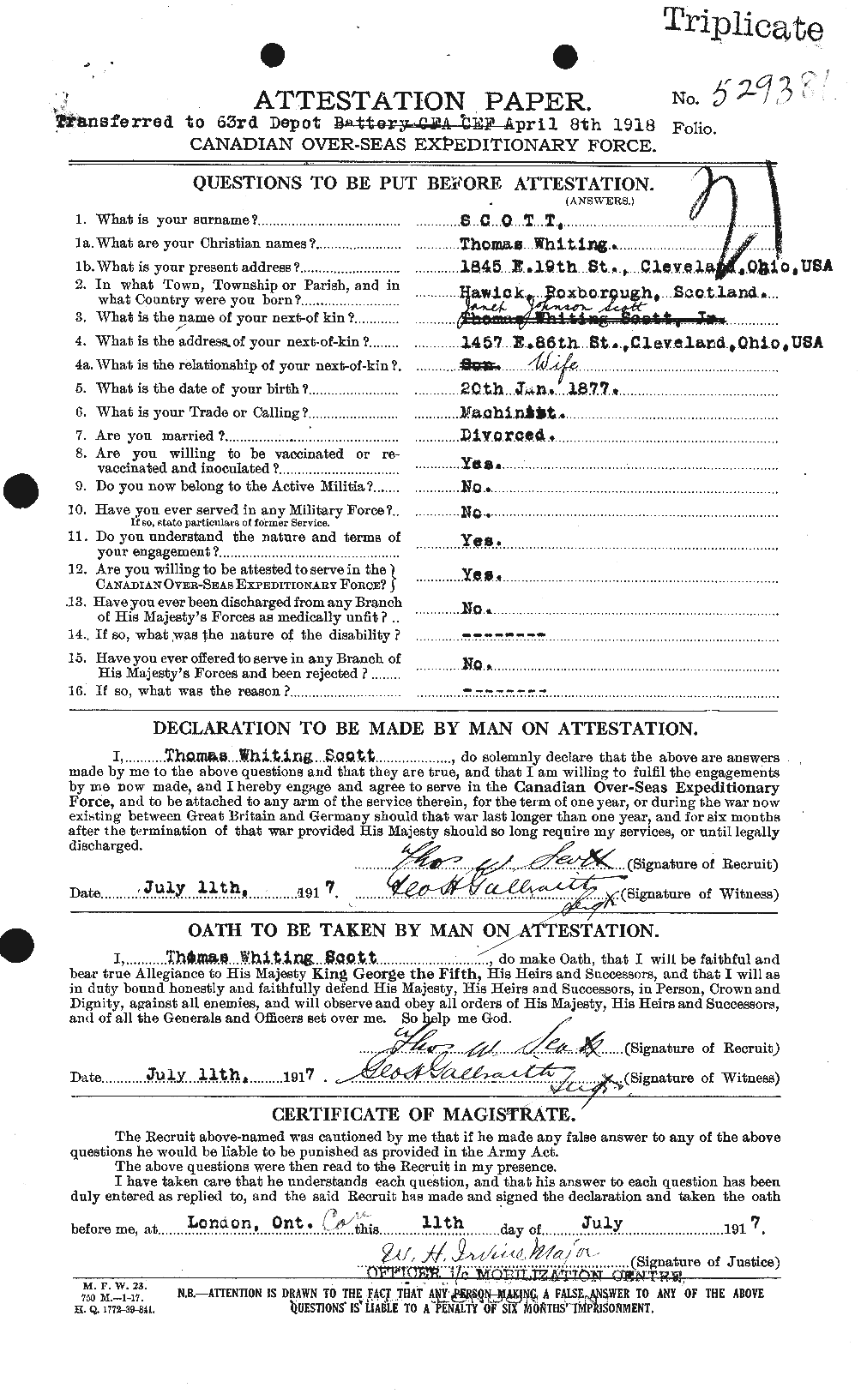 Personnel Records of the First World War - CEF 088216a