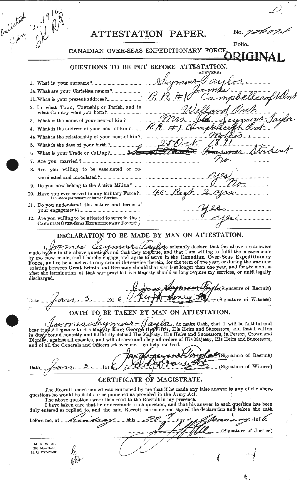 Personnel Records of the First World War - CEF 088279a