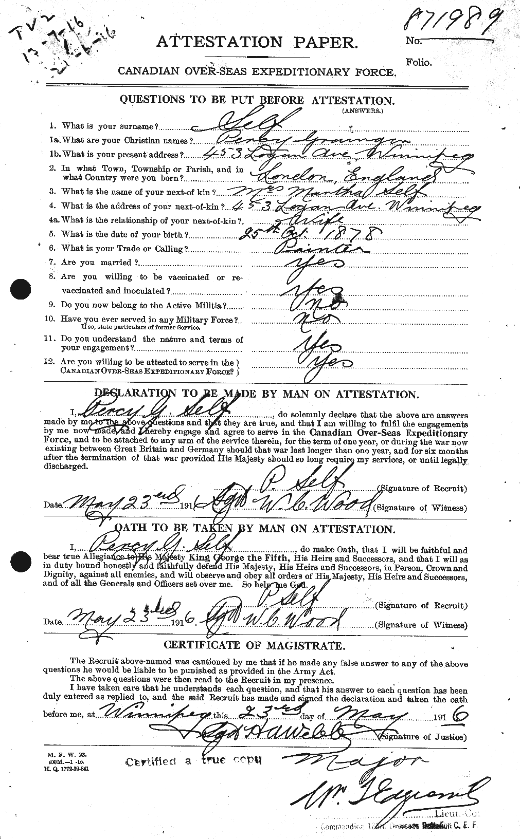 Personnel Records of the First World War - CEF 088378a