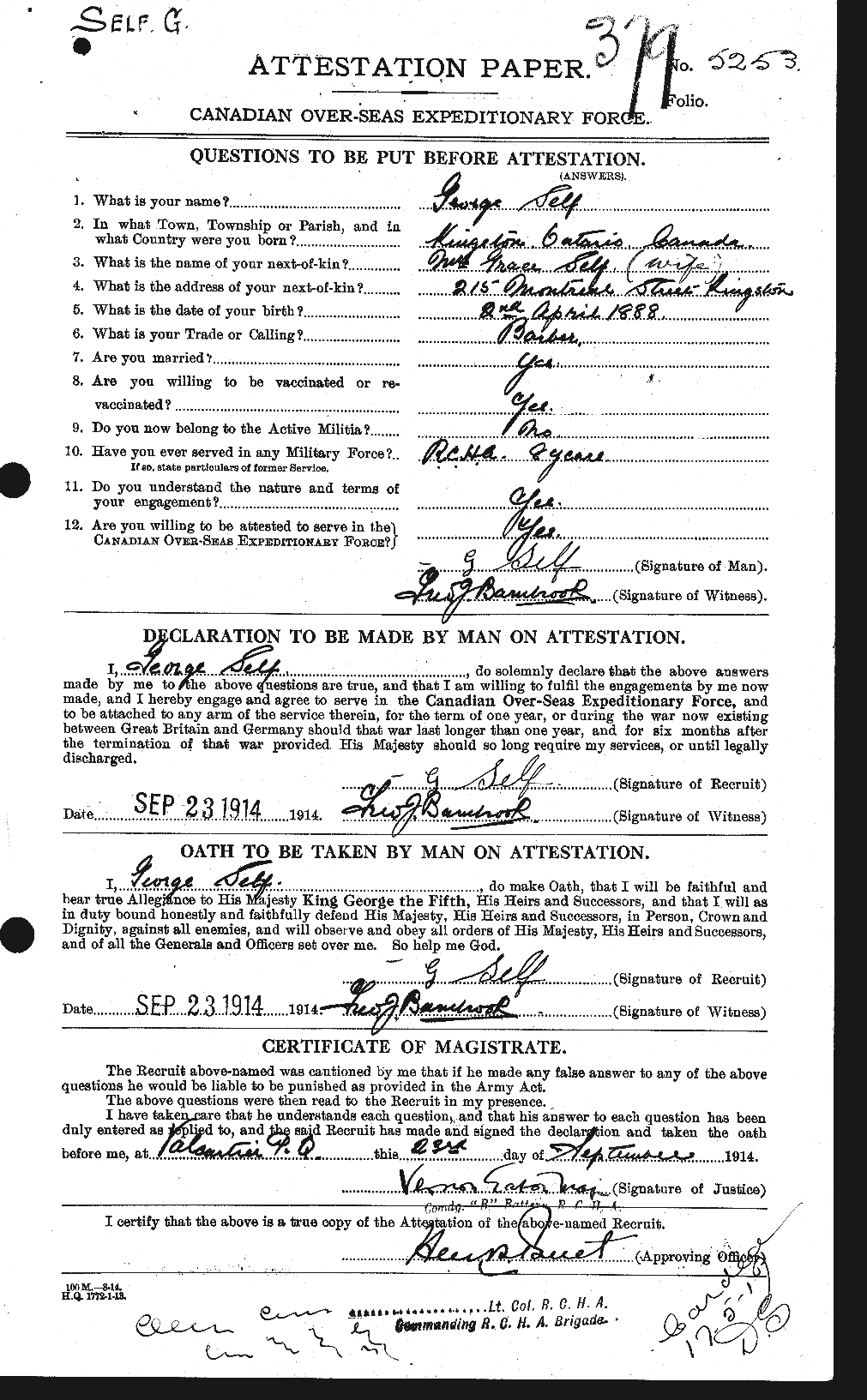 Personnel Records of the First World War - CEF 088383a