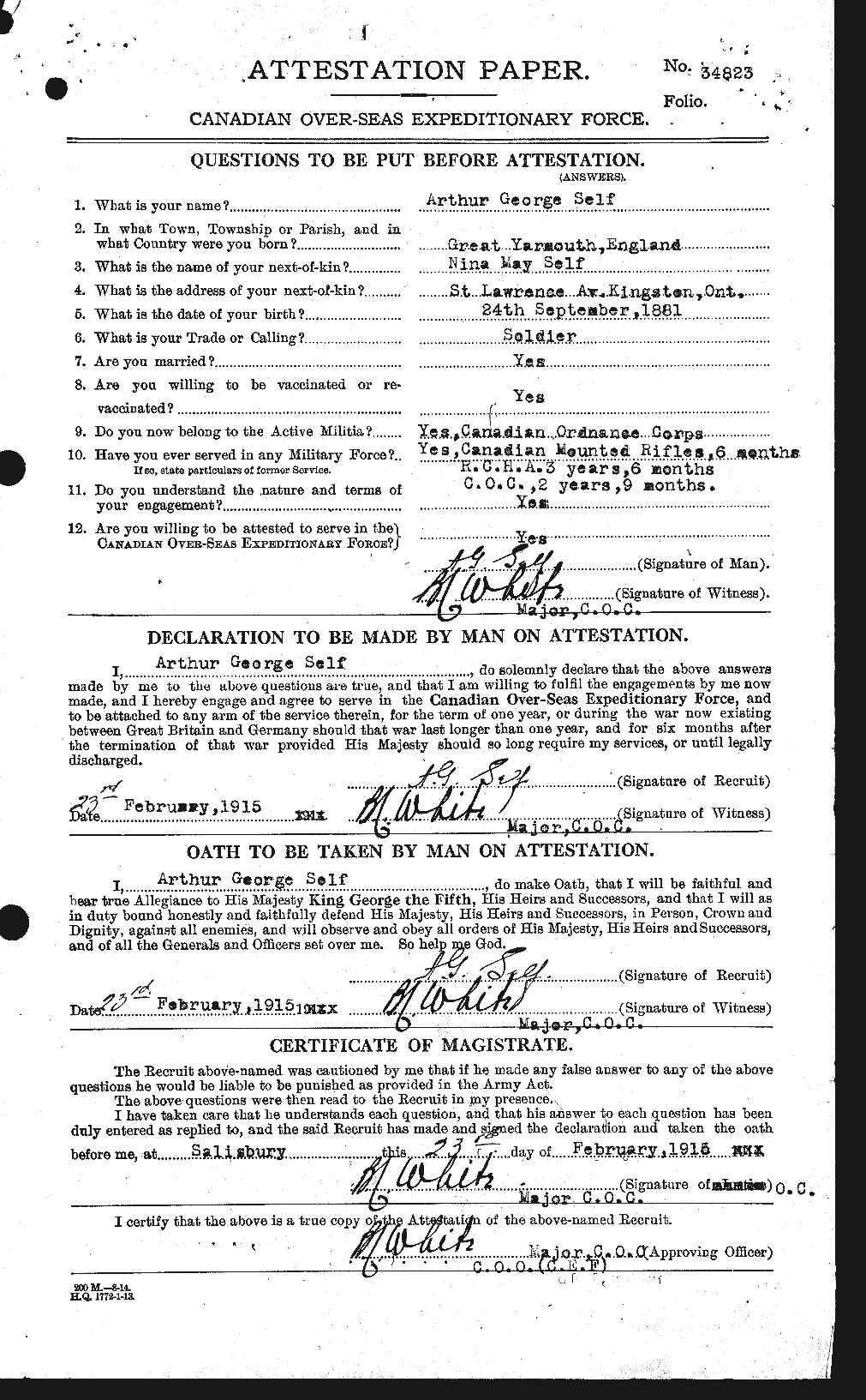 Personnel Records of the First World War - CEF 088384a