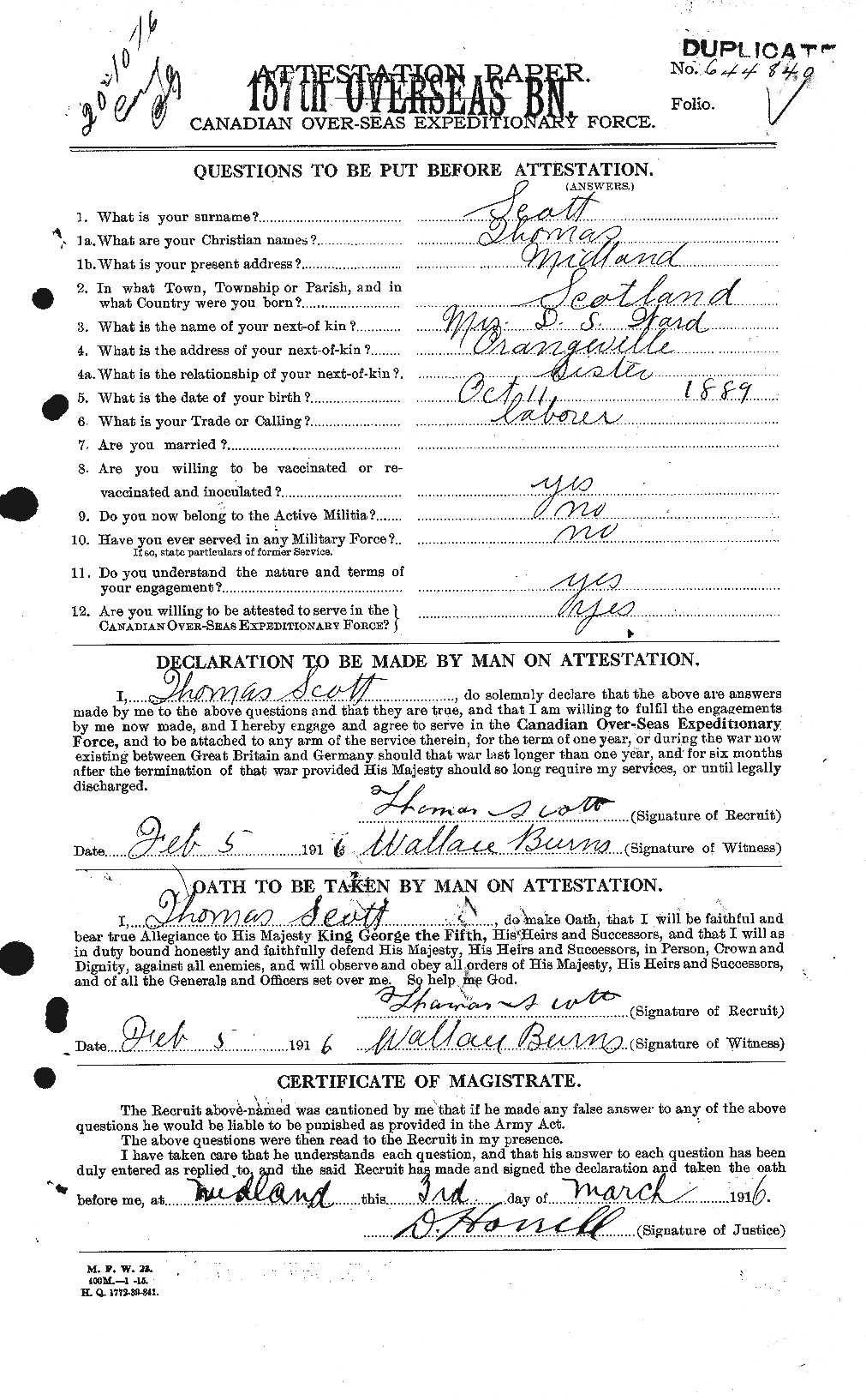 Personnel Records of the First World War - CEF 088529a