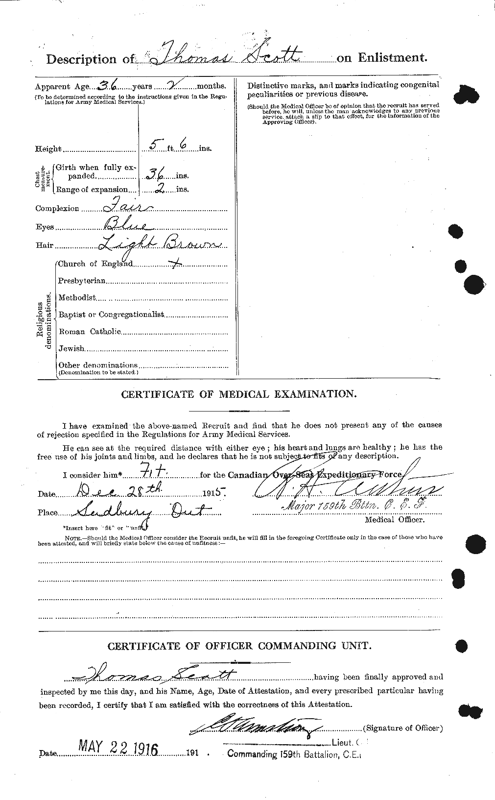 Dossiers du Personnel de la Première Guerre mondiale - CEC 088531b