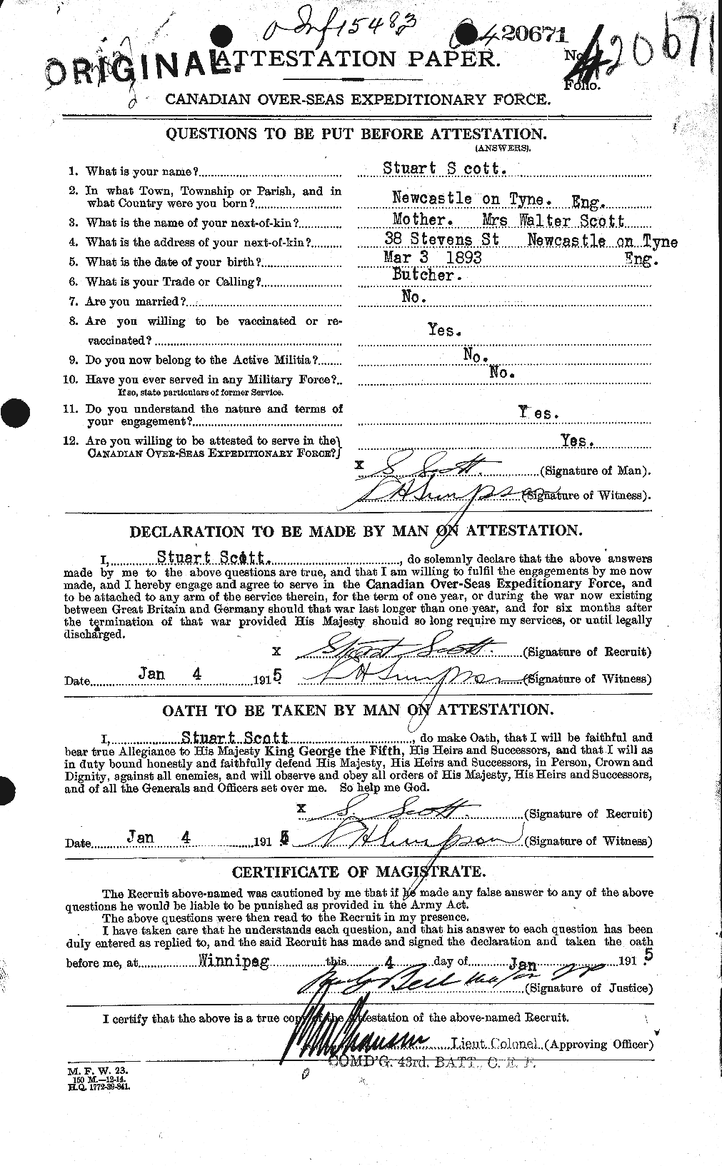 Personnel Records of the First World War - CEF 088554a