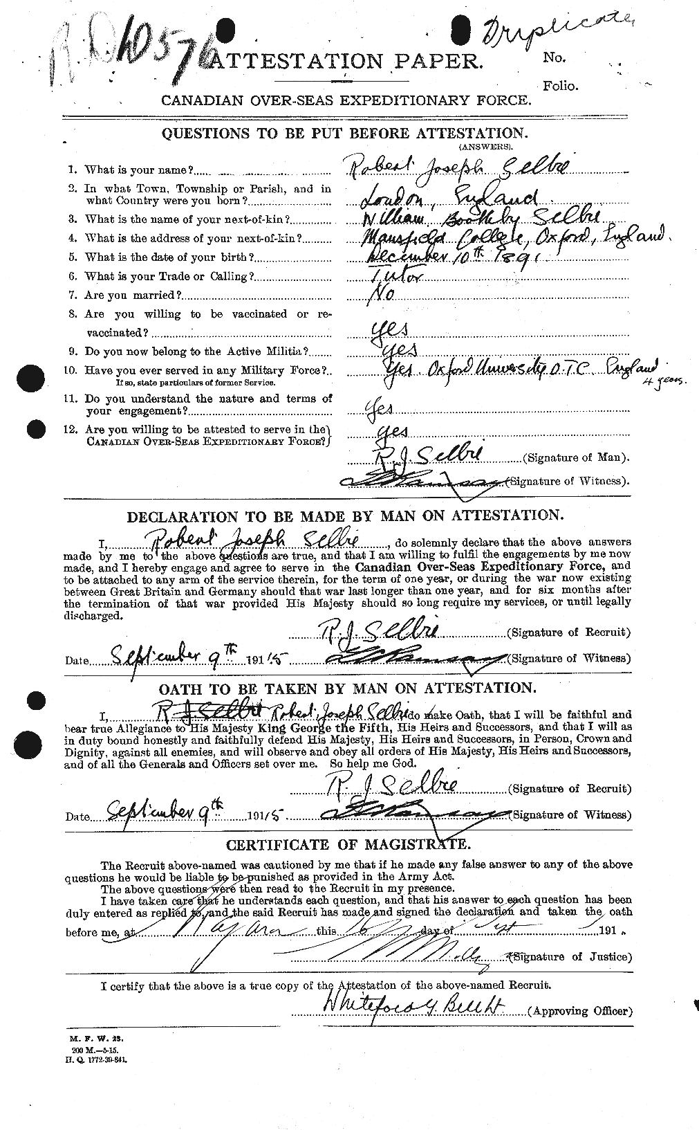 Personnel Records of the First World War - CEF 088771a