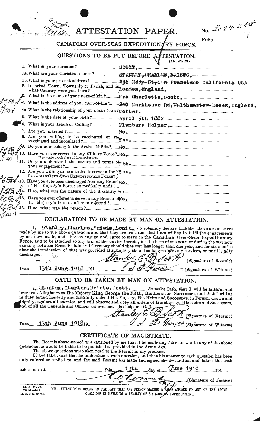 Personnel Records of the First World War - CEF 088842a