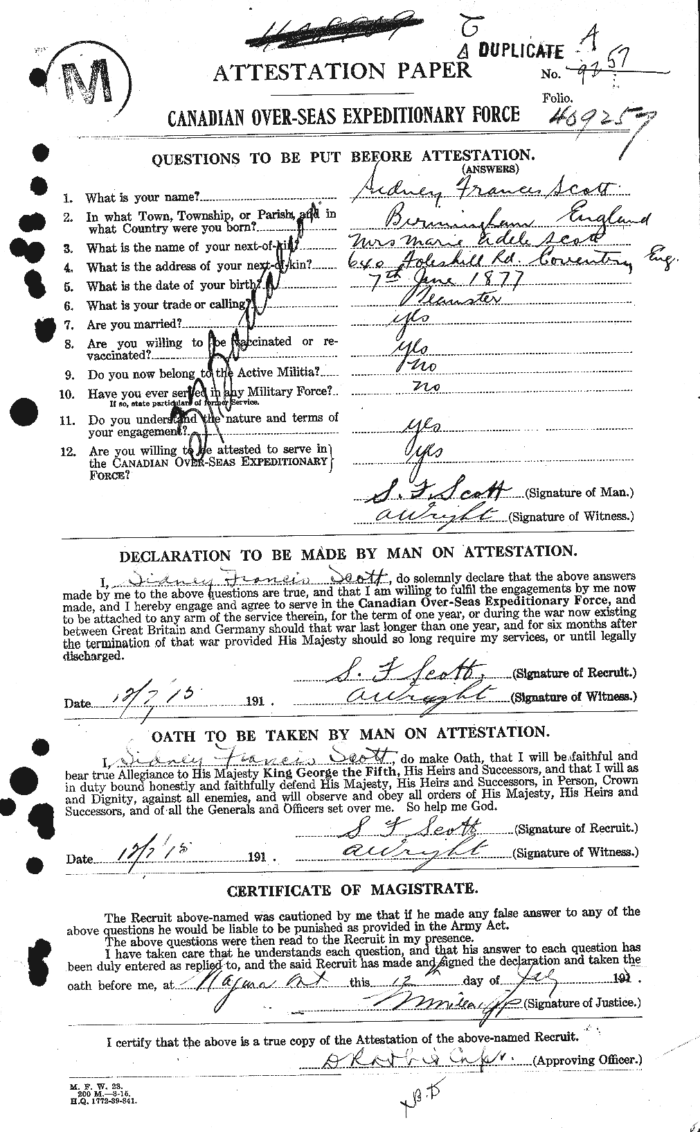 Personnel Records of the First World War - CEF 088848a