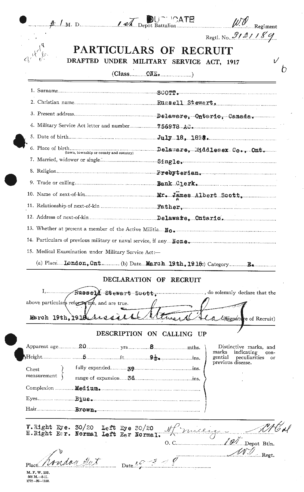 Personnel Records of the First World War - CEF 088875a