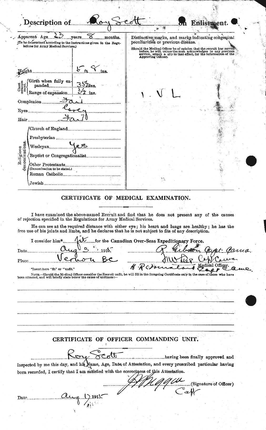 Dossiers du Personnel de la Première Guerre mondiale - CEC 089103b