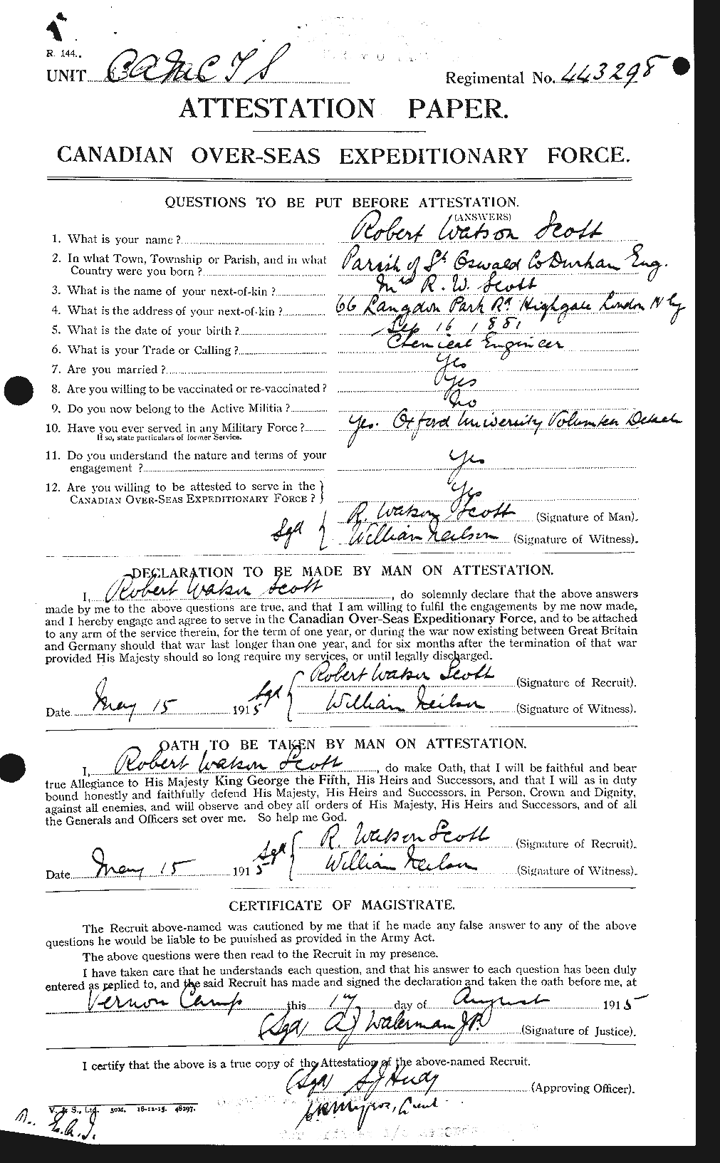 Personnel Records of the First World War - CEF 089114a