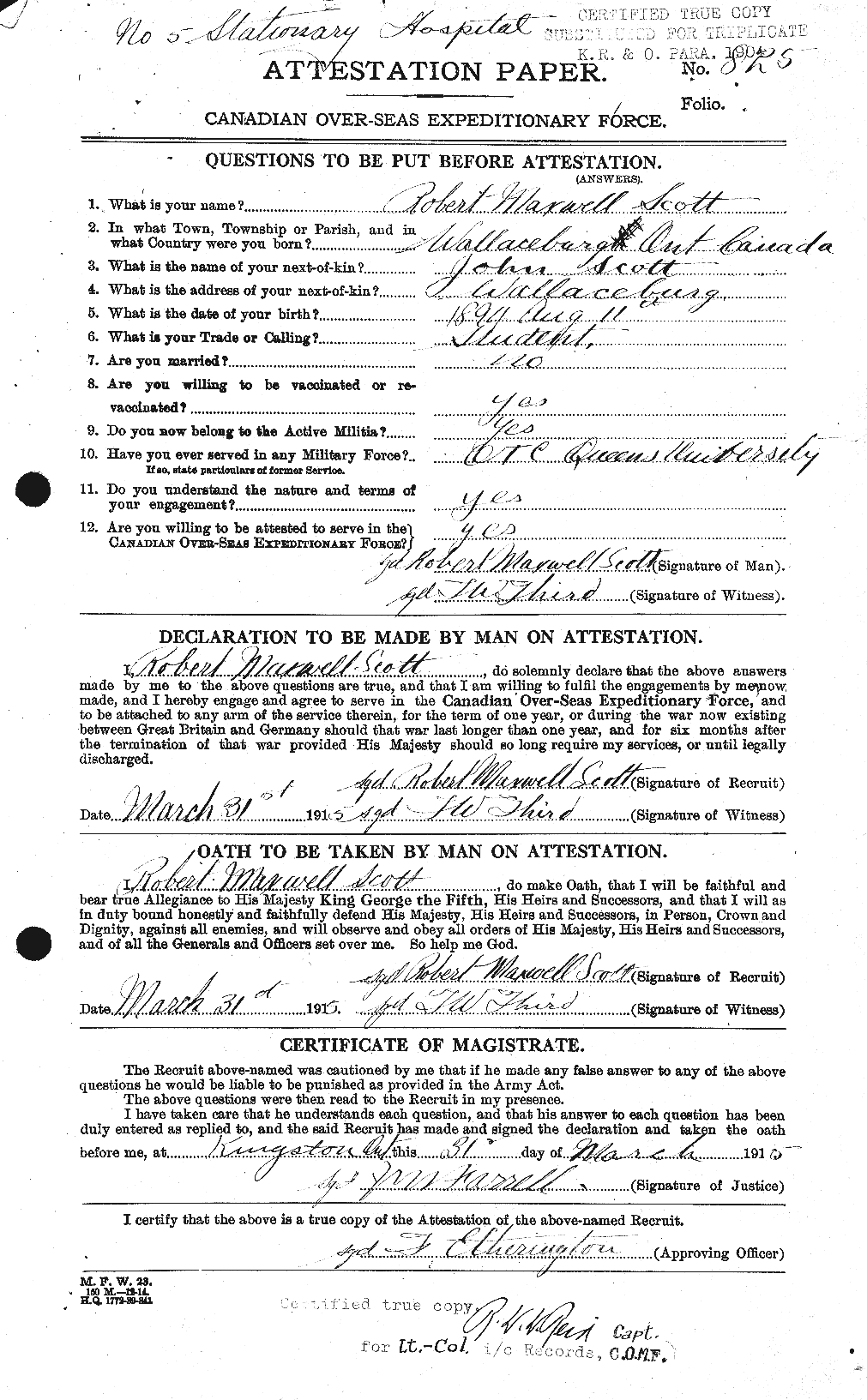 Personnel Records of the First World War - CEF 089123a