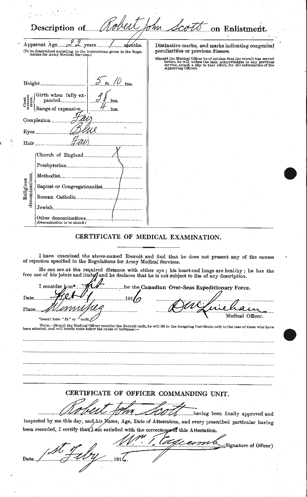 Dossiers du Personnel de la Première Guerre mondiale - CEC 089129b