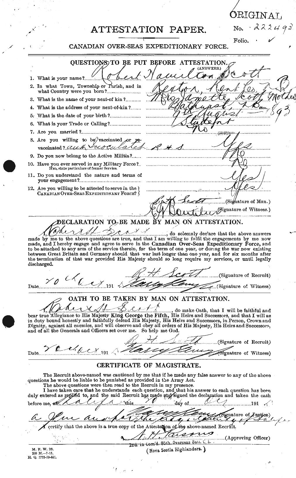 Personnel Records of the First World War - CEF 089137a
