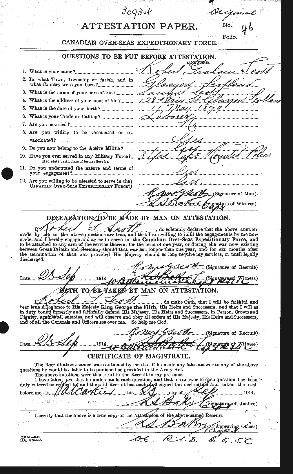 Personnel Records of the First World War - CEF 089139a