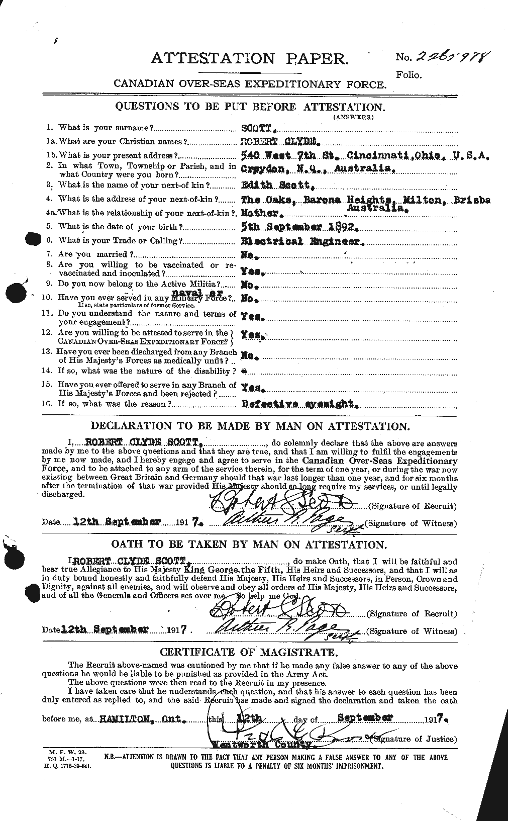 Personnel Records of the First World War - CEF 089208a