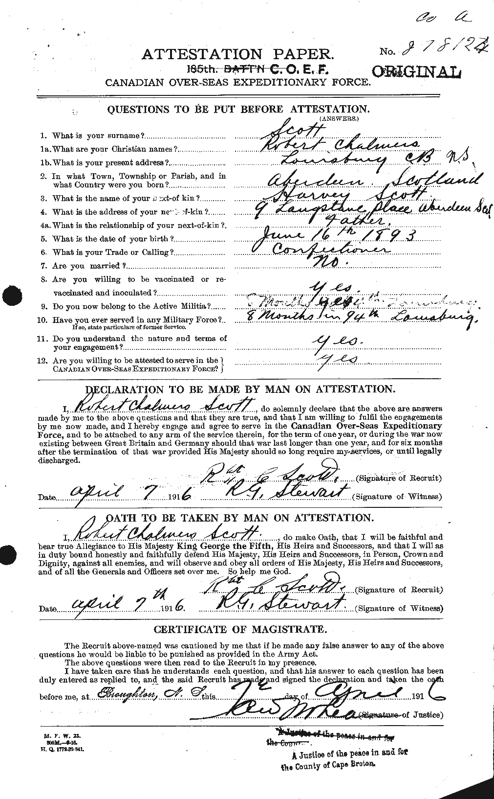 Personnel Records of the First World War - CEF 089210a