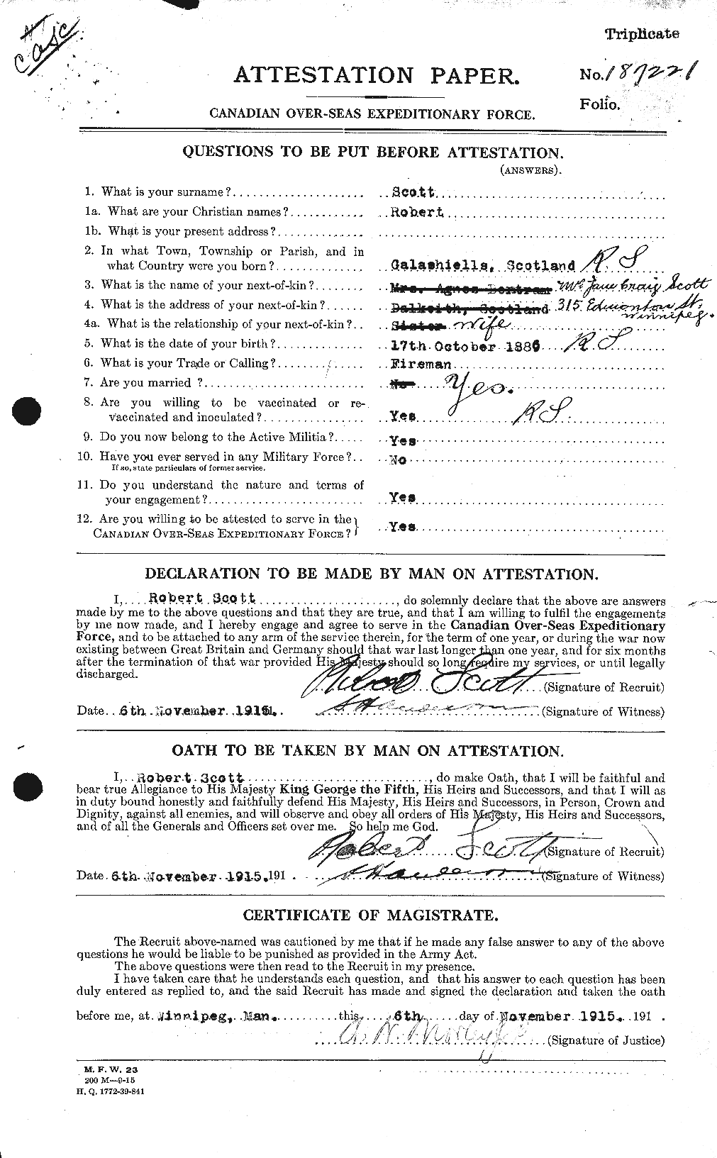 Personnel Records of the First World War - CEF 089233a