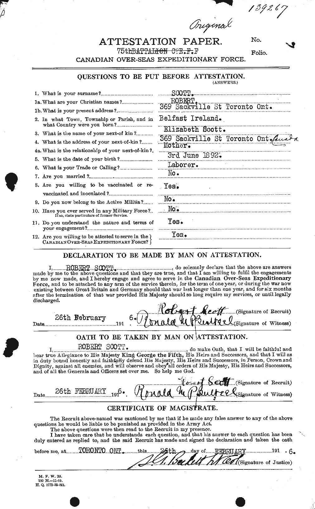 Personnel Records of the First World War - CEF 089245a