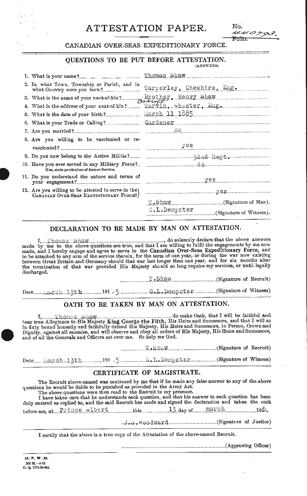 Personnel Records of the First World War - CEF 089628a