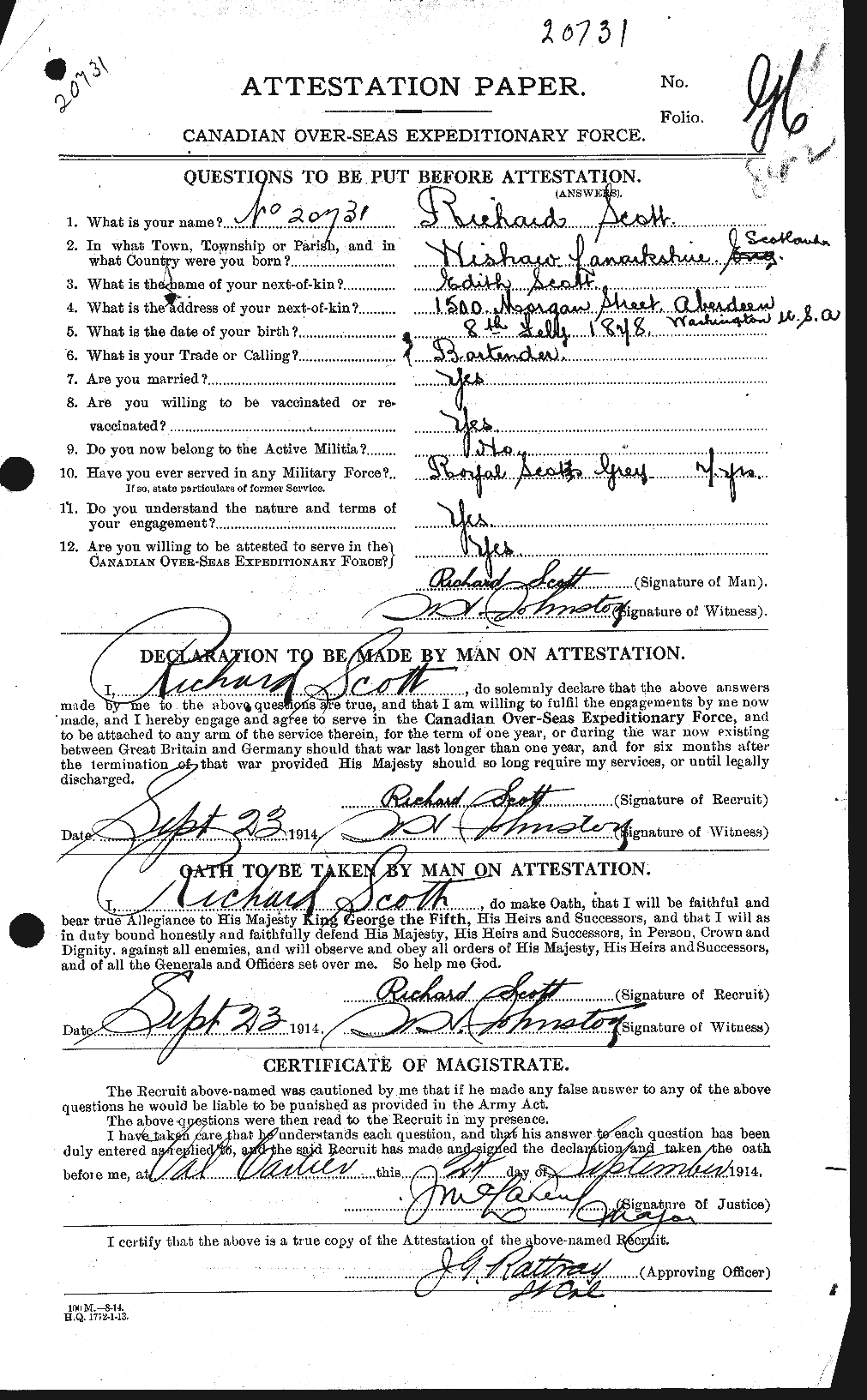 Personnel Records of the First World War - CEF 090181a