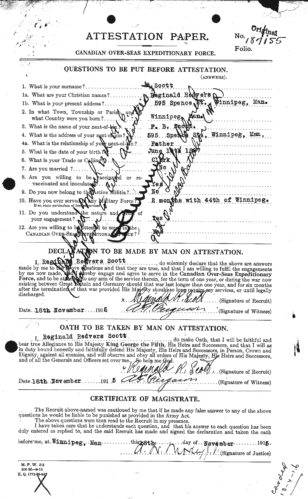 Personnel Records of the First World War - CEF 090191a