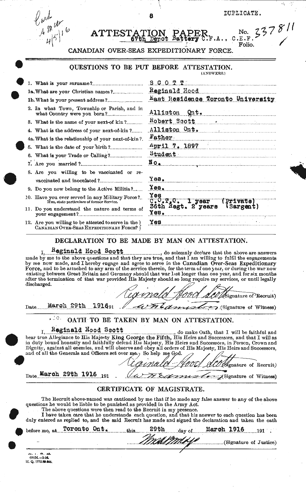 Personnel Records of the First World War - CEF 090194a