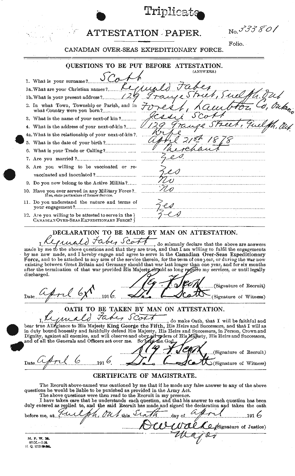 Personnel Records of the First World War - CEF 090197a