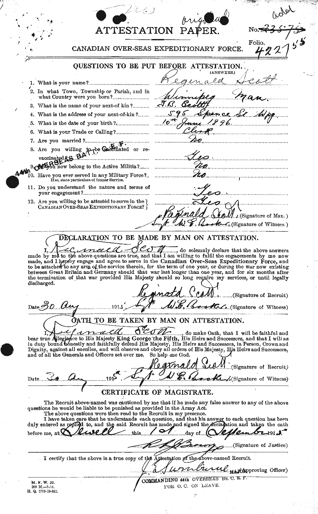 Personnel Records of the First World War - CEF 090201a