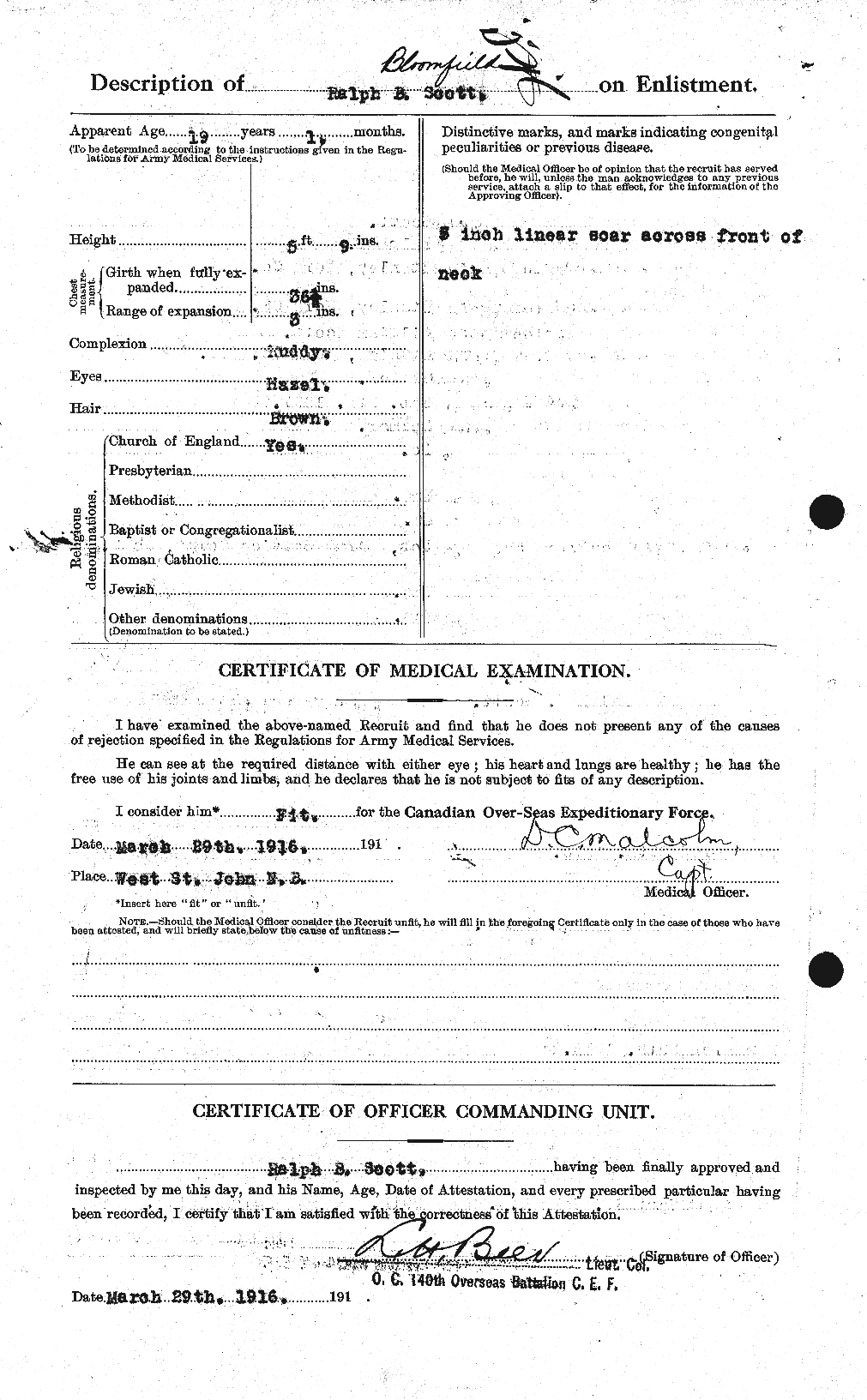 Personnel Records of the First World War - CEF 090207b