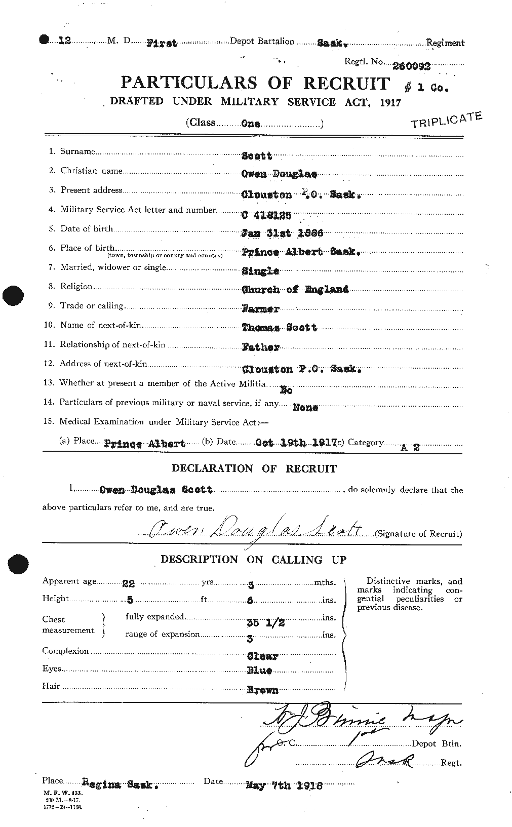 Personnel Records of the First World War - CEF 090233a