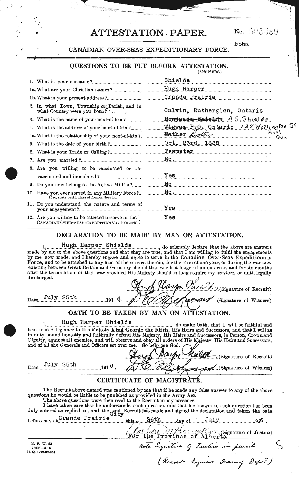 Personnel Records of the First World War - CEF 090399a