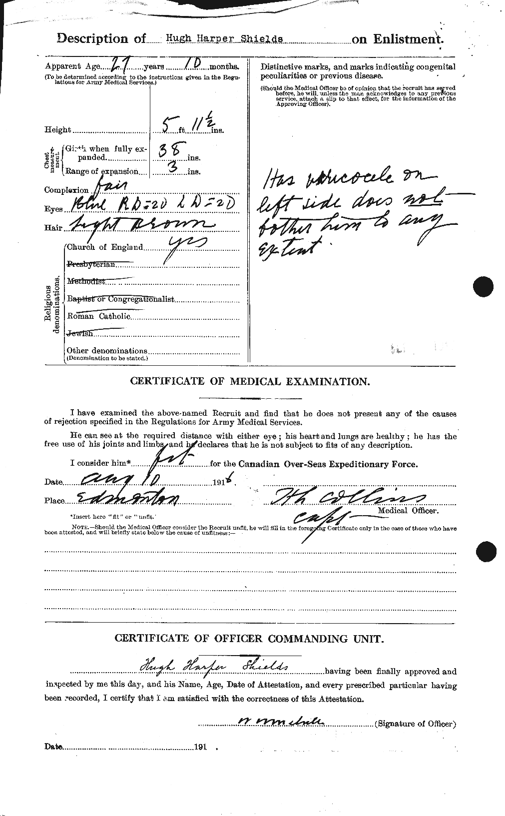 Personnel Records of the First World War - CEF 090399b