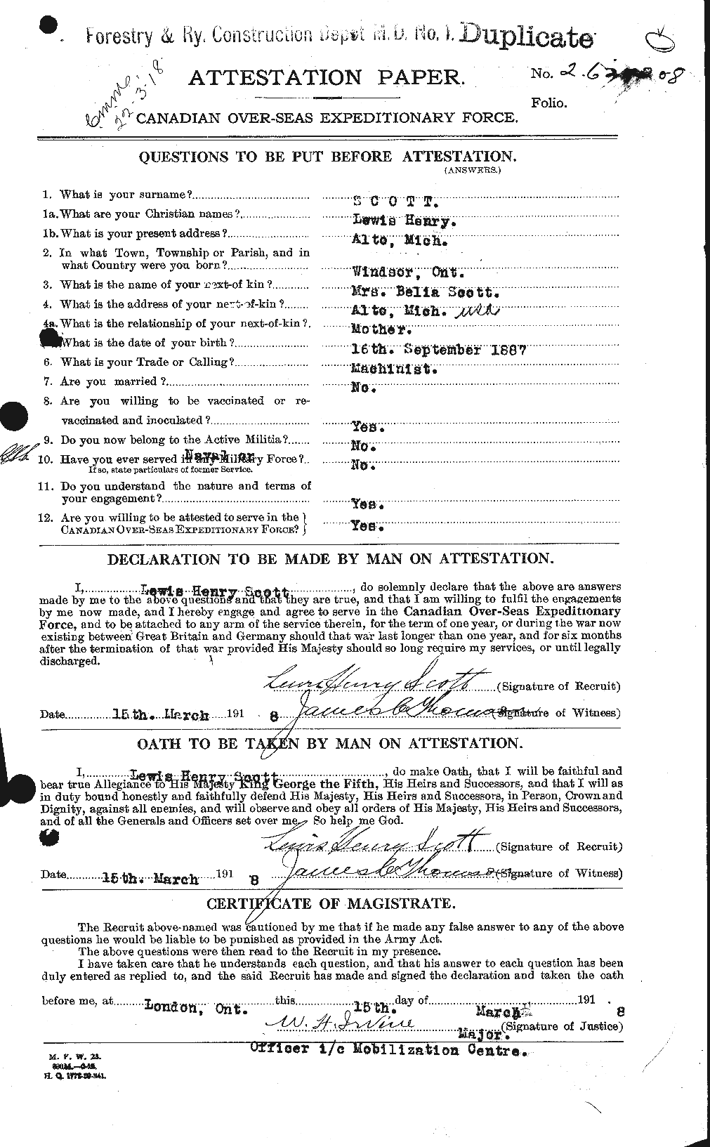 Personnel Records of the First World War - CEF 090845a