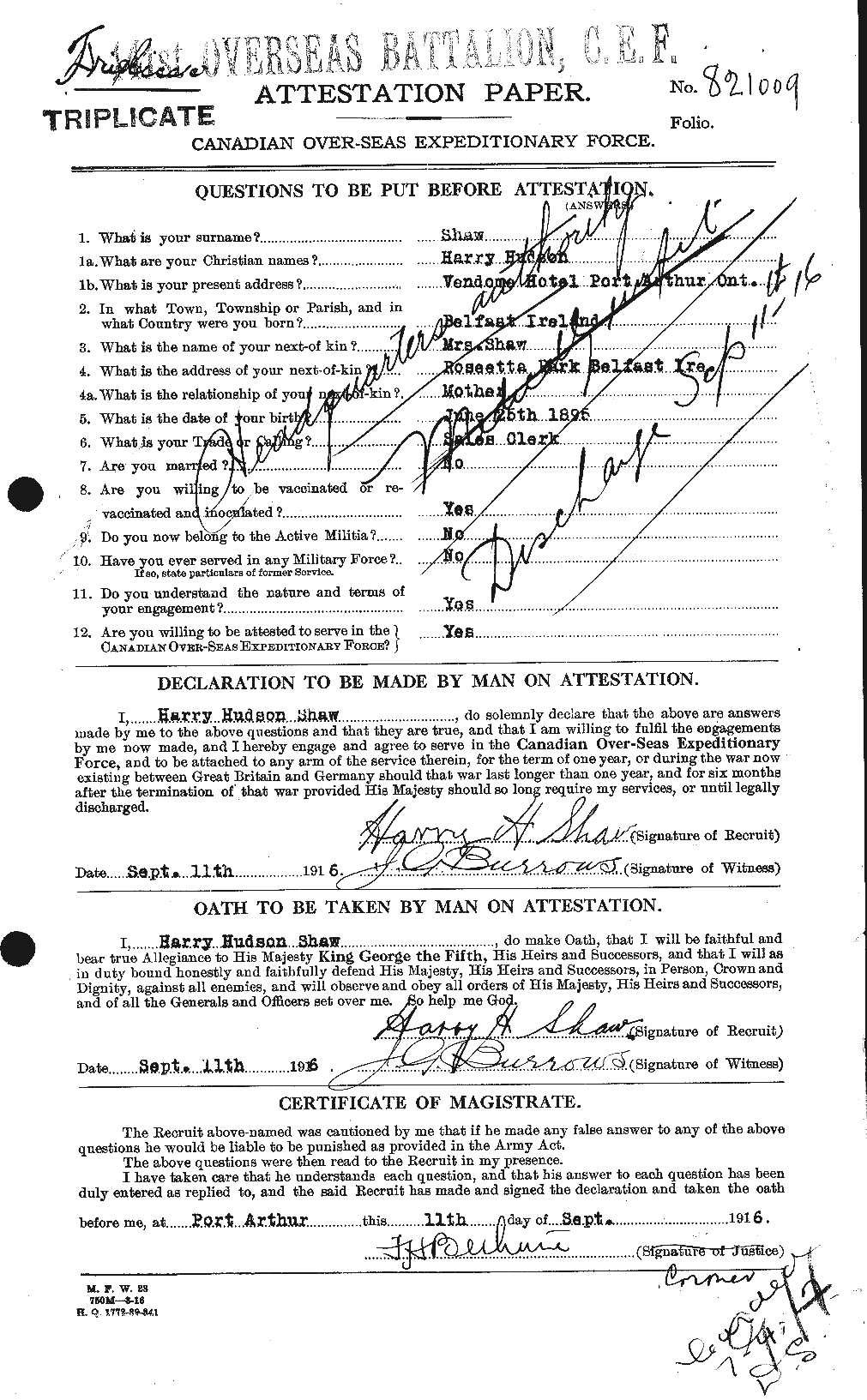 Personnel Records of the First World War - CEF 091358a