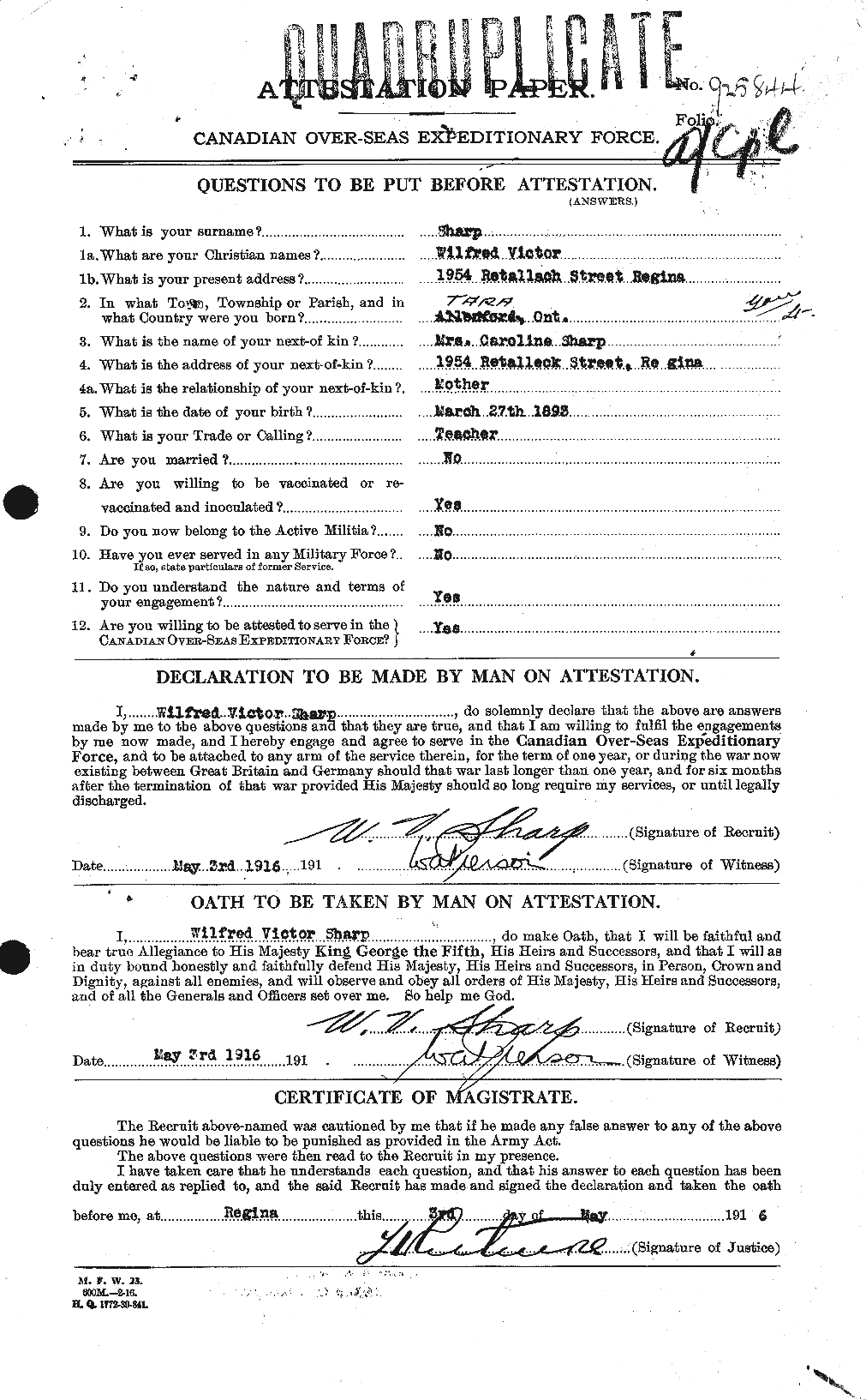 Personnel Records of the First World War - CEF 091838a