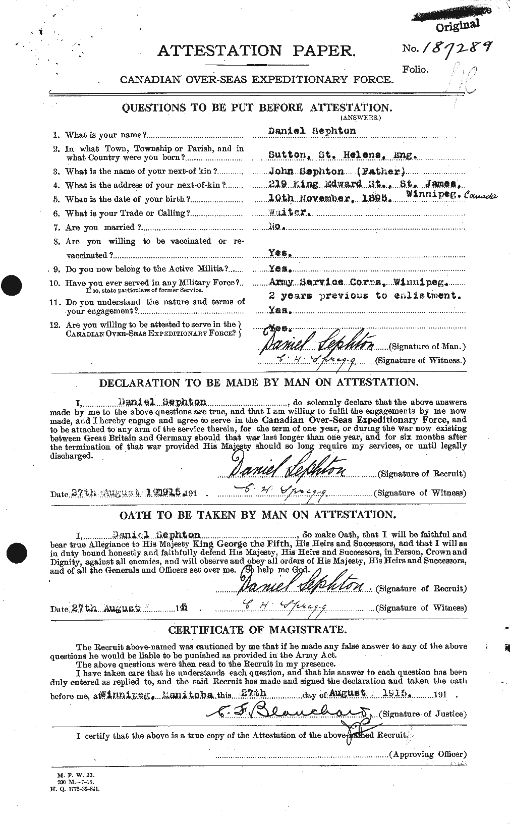 Personnel Records of the First World War - CEF 092217a