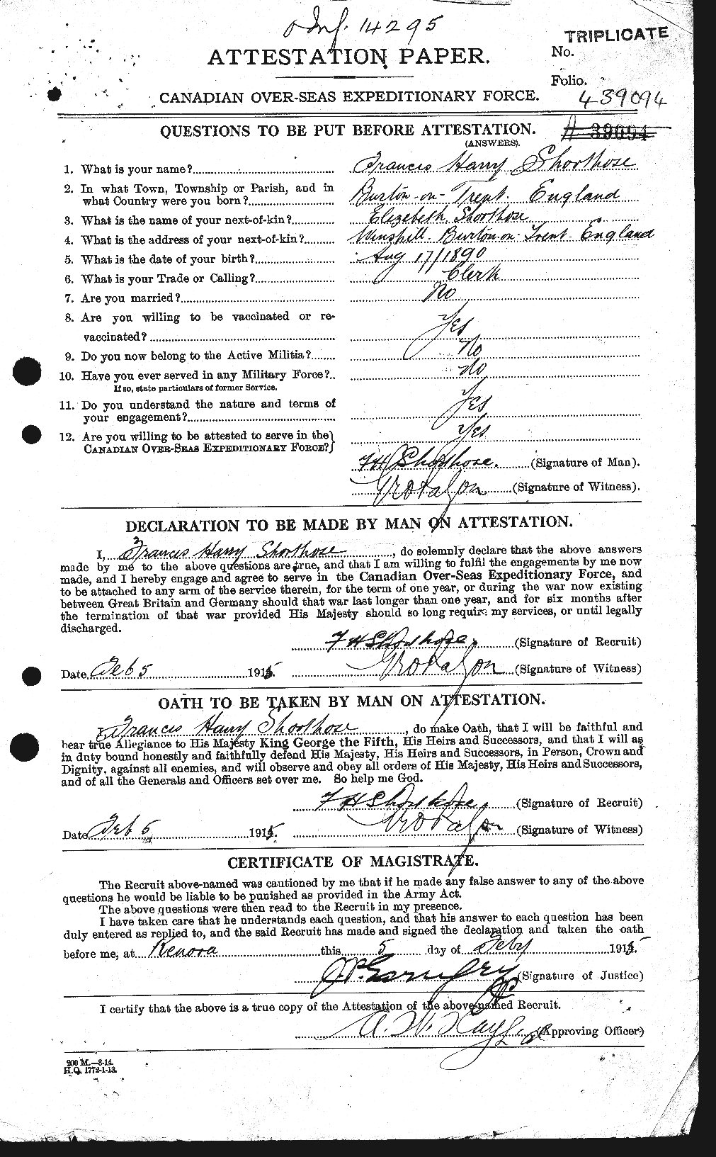 Personnel Records of the First World War - CEF 093075a