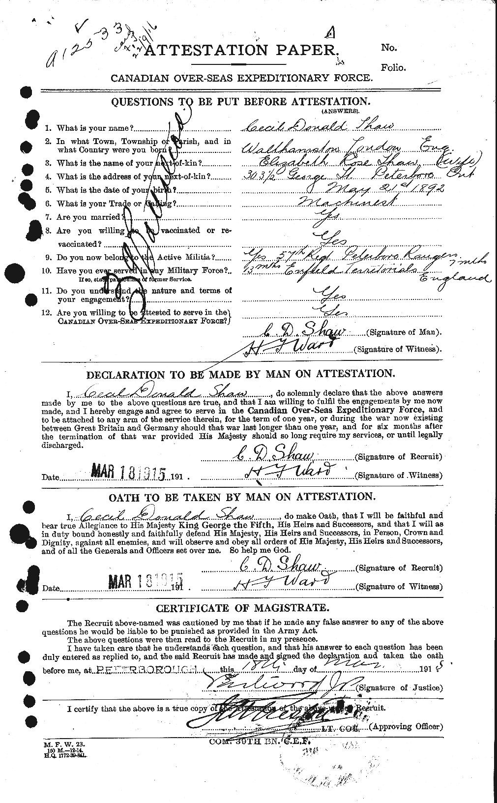 Personnel Records of the First World War - CEF 093213a