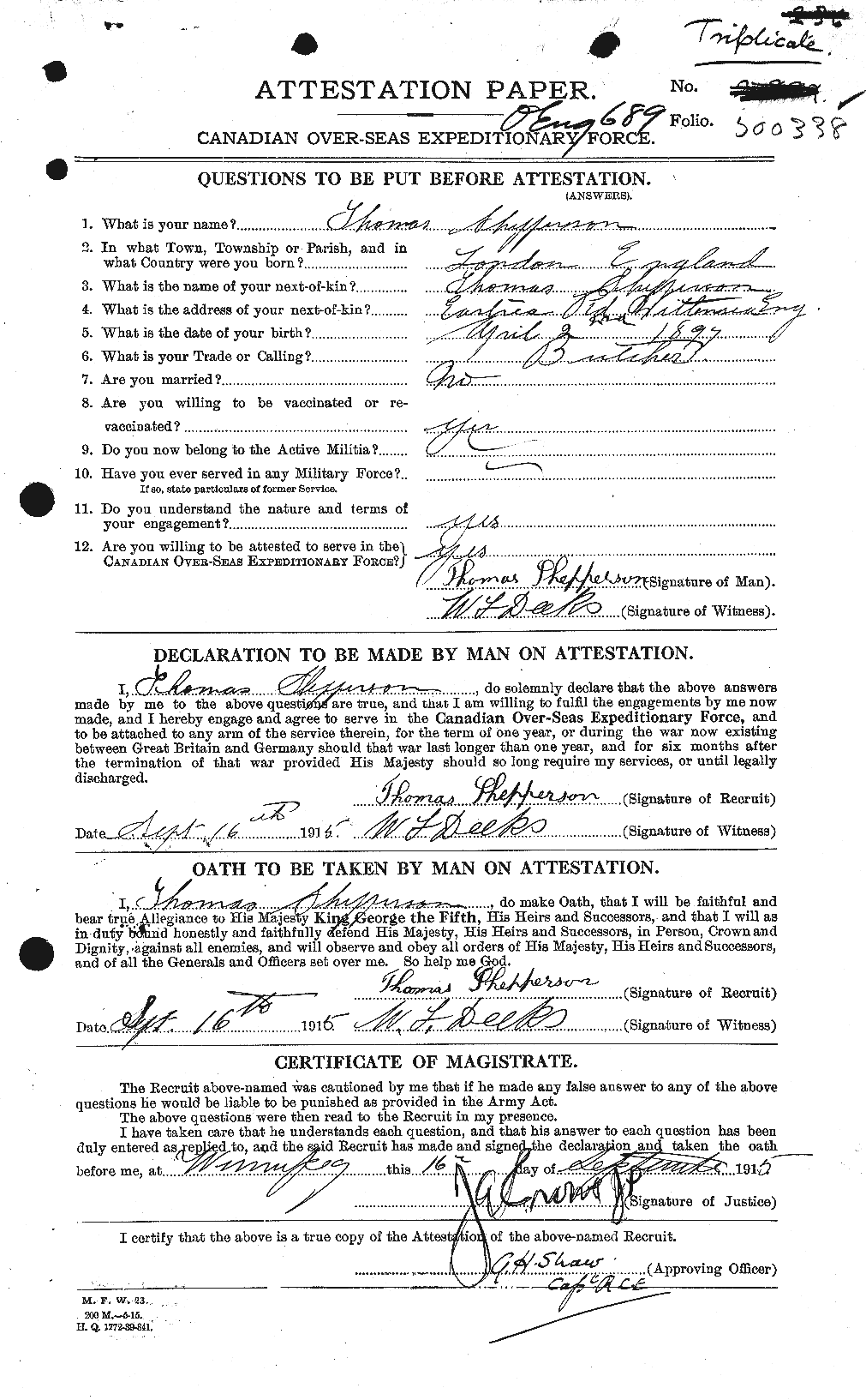 Personnel Records of the First World War - CEF 093315a