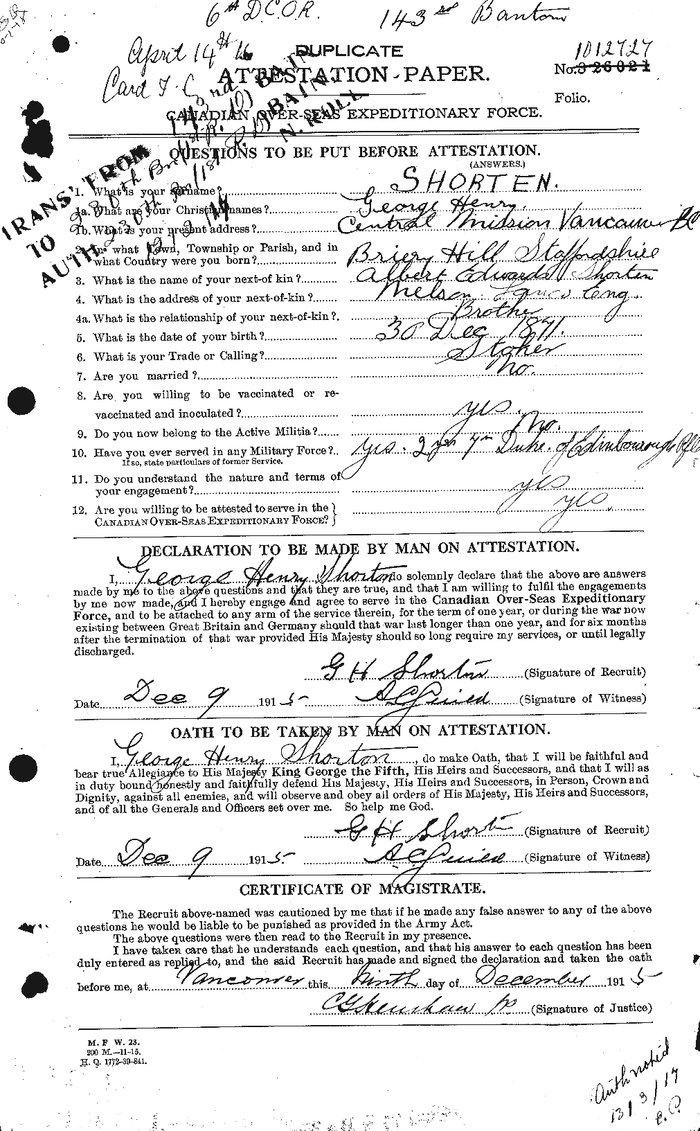 Personnel Records of the First World War - CEF 093423a