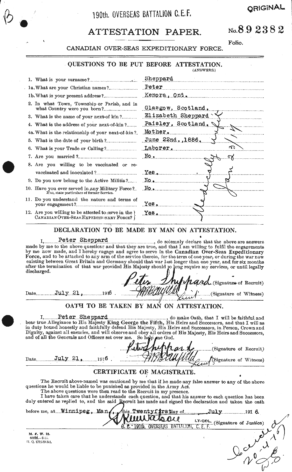 Personnel Records of the First World War - CEF 093475a