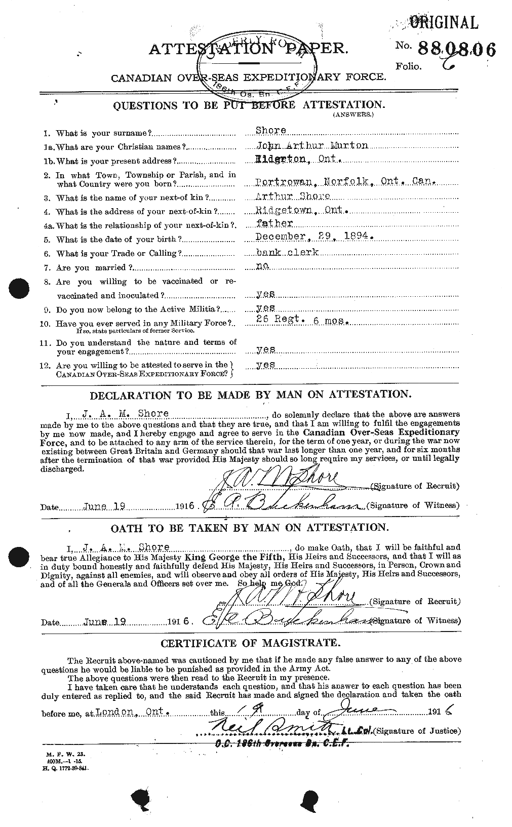 Personnel Records of the First World War - CEF 094286a