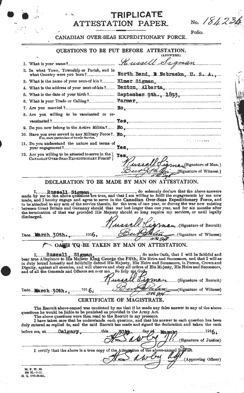 Personnel Records of the First World War - CEF 094540a