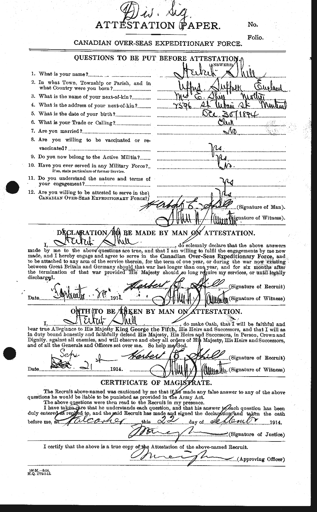 Personnel Records of the First World War - CEF 095899a